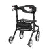 Nitro Sprint Rollator Rolling Walker, Tall, Black rear view with backrest and storage bag