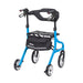 Nitro Sprint Rollator Rolling Walker, Tall, Blue rear view with storage bag at the back of the seat 