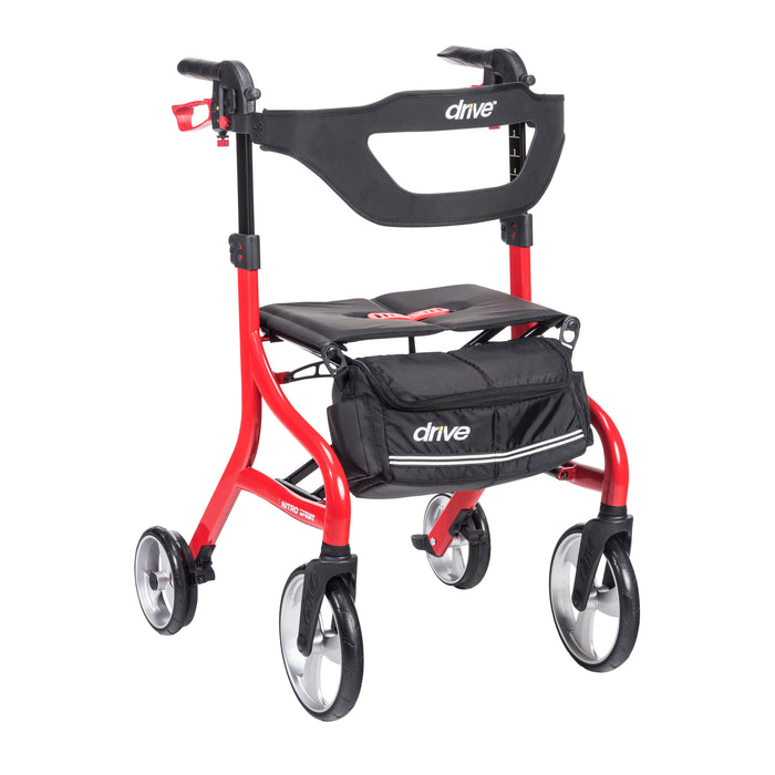 Nitro Sprint Rollator Tall, Red, Front View