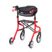 Nitro Sprint Rollator Tall, Red, Rear View with storage bag at the handle bar