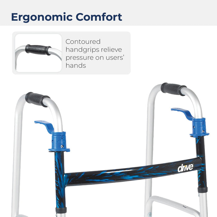 Junior Trigger Release Folding Walker with 5 Inch Wheels, Caster Wheel Detail