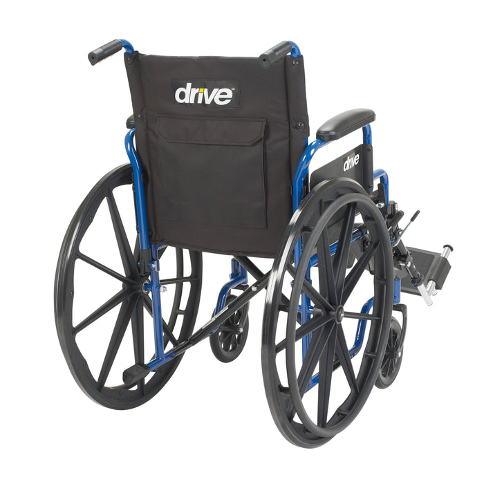Blue Streak Wheelchair with Flip Back Desk Arms, Elevating Leg Rests, 16" Seat