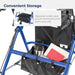 Drive Aluminum Rollator, Blue, Underseat Convenient Storage