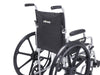 Rear view of Poly Fly lightweight transport chair wheelchair