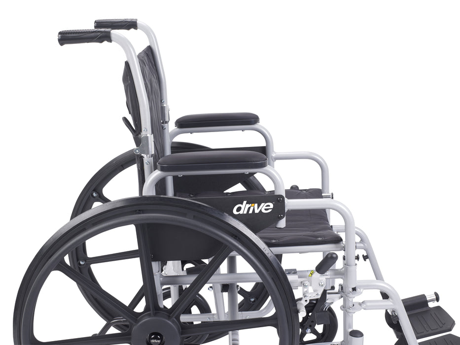 Lightweight transport chair wheelchair with swing-away footrests