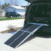 Close-up of PVI Multifold Reach ramp showing extended lip design for better alignment with vehicle cargo area