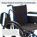 Blue Streak Wheelchair with Flip Back Desk Arms, Elevating Leg Rests, 16" Seat