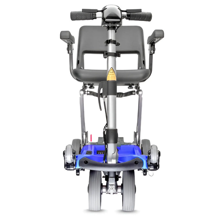 FreeRider Luggie Elite folding travel mobility scooter, blue, front view
