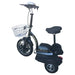 RMB Flex 500 Folding 3-Wheel Mobility Scooter front left view with front basket