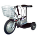 Silver RMB Flex 500 Folding 3-Wheel Mobility Scooter front left view with front basket