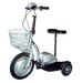 Silver RMB Flex 500 Folding 3-Wheel Mobility Scooter front view with front basket