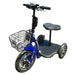 Blue RMB Multi-Point QR Quick-Release Folding Mobility Scooter with front wire basket