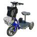 Blue RMB Multi-Point QR Quick-Release Folding Mobility Scooter with front basket and storage bag