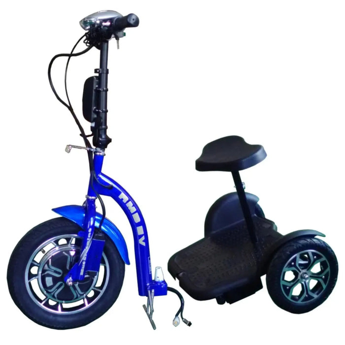 Blue RMB Multi-Point QR Quick-Release Folding Mobility Scooter side view
