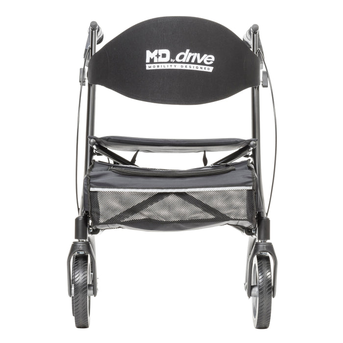 Rollator with Contoured Backrest Detail, Onyx