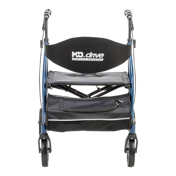 Rollator with Padded Seat and Contoured Backrest Detail