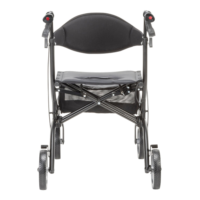 Rollator with Padded Seat and Contoured Backrest Detail, Onyx