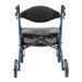 Rollator with Padded Seat and Contoured Backrest Detail