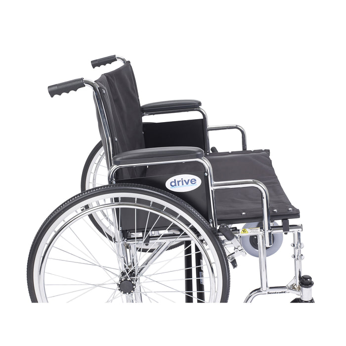 Sentra EC Extra Wide Wheelchair, Desk Arms, 28" Seat, Side View