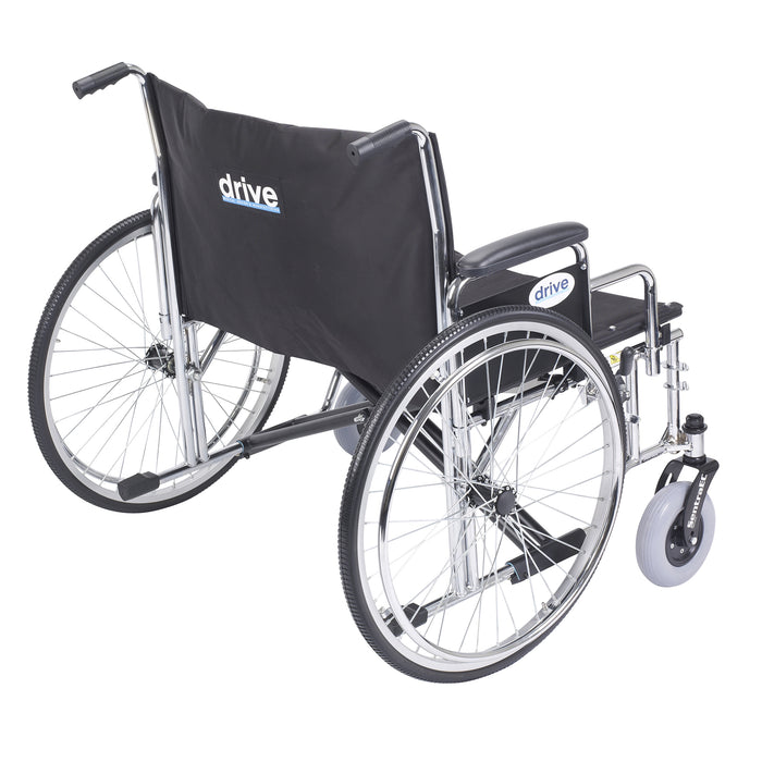 Sentra EC Extra Wide Wheelchair, Desk Arms, 30" Seat, Rear View