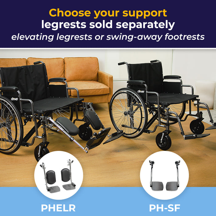 Sentra EC Extra Wide Wheelchair, Desk Arms, Legrests