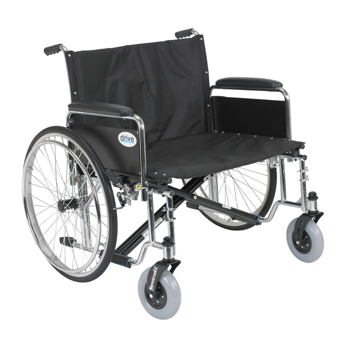 Sentra EC Extra Wide Wheelchair, Full Arms, 26" Seat, Side View