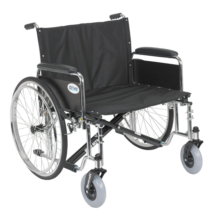 Sentra EC Extra Wide Wheelchair, Full Arms, 28" Seat, Front View