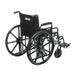 Sentra EC Heavy Duty Wheelchair, Desk Arms, Swing Away Footrests, 20" Seat, Rear View
