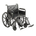 Sentra EC Heavy Duty Wheelchair, Full Arms, Elevating Leg Rests, 22" Seat, Front View