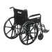 Sentra EC Heavy Duty Wheelchair, Full Arms, Swing Away Footrests, 24" Seat, Rear View