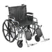 Sentra Extra Heavy Duty Wheelchair, Desk Arms, Elevating Leg Rests, 20" Seat, Angle View