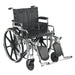 Sentra Extra Heavy Duty Wheelchair, Desk Arms, Elevating Leg Rests, 24" Seat, Angle View