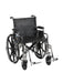 Sentra Extra Heavy Duty Wheelchair, Desk Arms, Swing Away Footrests, 20" Seat, Front View
