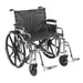 Sentra Extra Heavy Duty Wheelchair, Desk Arms, Swing Away Footrests, 24" Seat, Front View