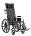 Sentra Reclining Wheelchair, Desk Arms, 22" Seat, Front View, Upright