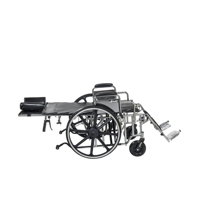 Side view of Sentra reclining wheelchair
