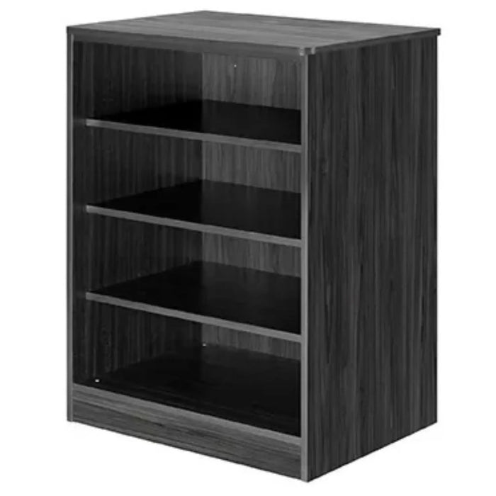 Serenica Collection 3 Shelf Storage Cabinet in coastal grey finish, open-front cabinet with three shelves for high-visibility storage.