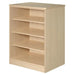 Serenica Collection 3 Shelf Storage Cabinet in maple finish, open shelving unit with three compartments designed for safe and visible storage.