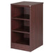 Serenica behavioral health furniture nightstand with open shelving for easy inspection and durability in mahogany finish