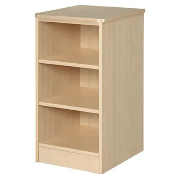 Serenica Collection 2-shelf nightstand for psychiatric and healthcare settings with open design in maple finish