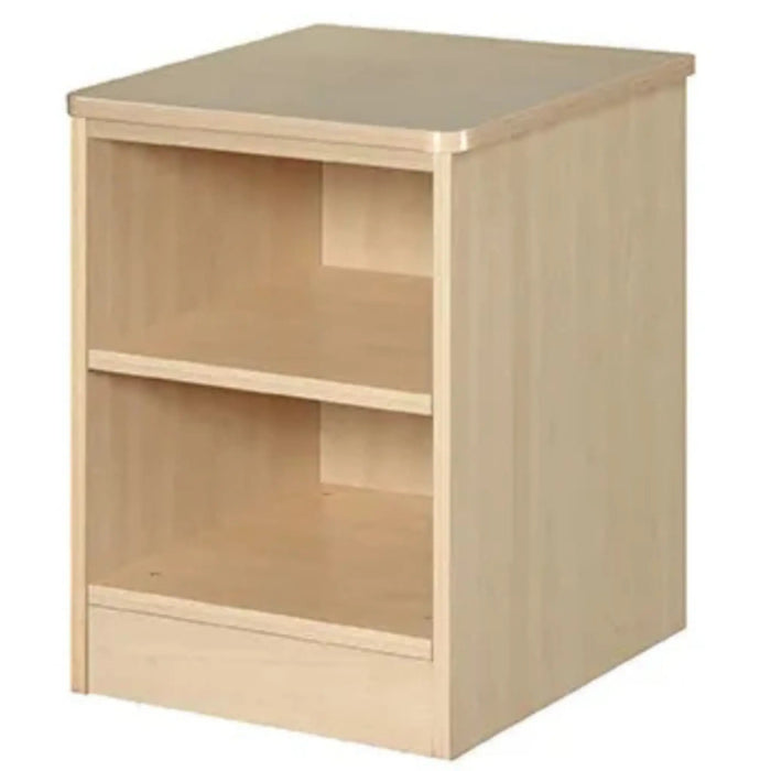 Serenica Collection behavioral health furniture 1 shelf night stand in maple with open-front storage