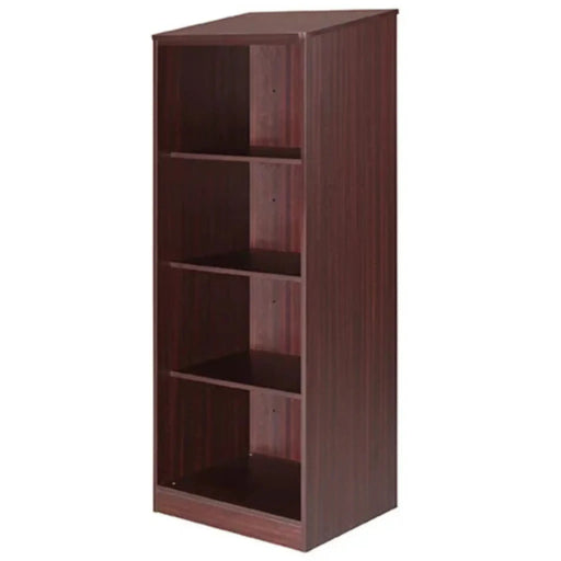 Serenica Collection behavioral health furniture 3 shelf wardrobe in mahogany with open shelving