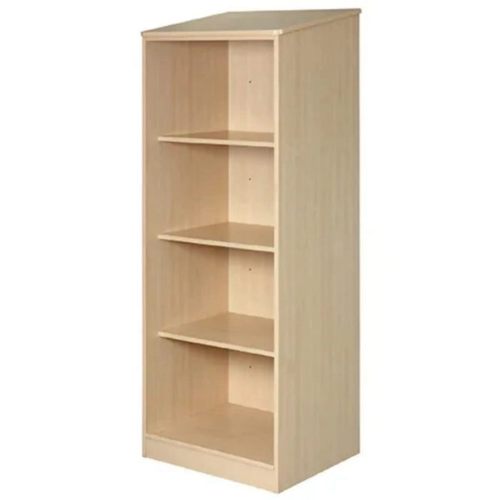 Serenica Collection behavioral health furniture 3 shelf wardrobe in maple with open shelving