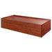 Serenica recessed platform bed in cherry wood finish for behavioral health facilities with smooth rectangular platform