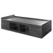 Serenica recessed platform bed with open storage compartments in coastal grey finish for behavioral health facilities