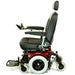 Left side view of the Shoprider 6Runner 14 Mid-Wheel Drive powerchair.