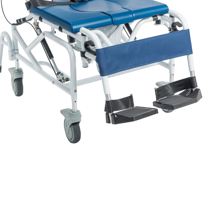 Shower commode chair footrests