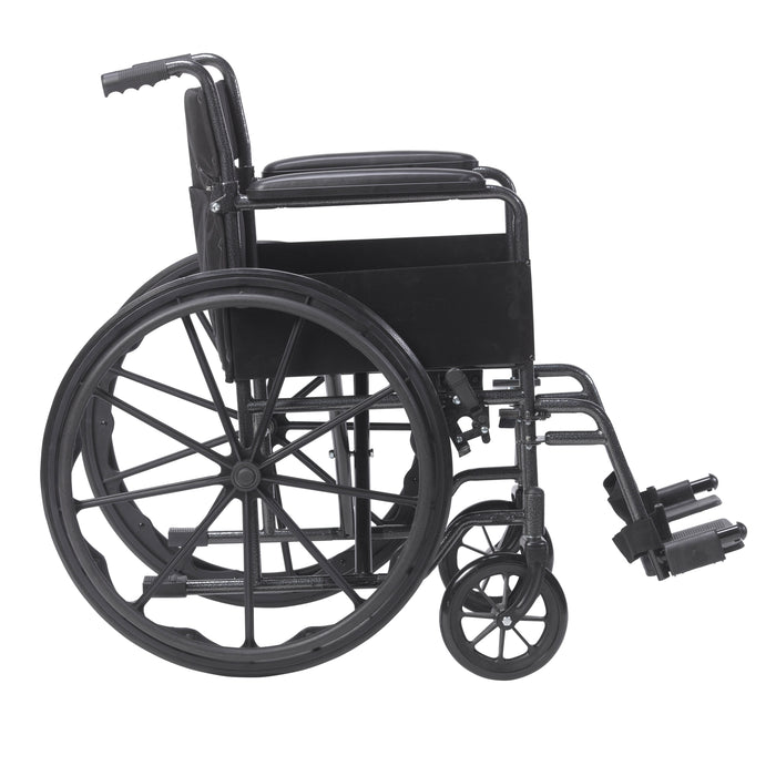 Silver Sport 1 Wheelchair, Detachable Desk Arms, 18" Seat, Side View
