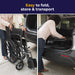 Silver Sport 1 Wheelchair, Non Removable Fixed Arms, 18" Seat, Folded for Storage