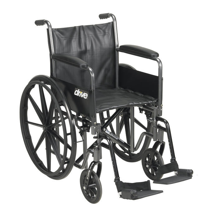 Silver Sport 2 Wheelchair, Swing-away Footrests, 18" Seat